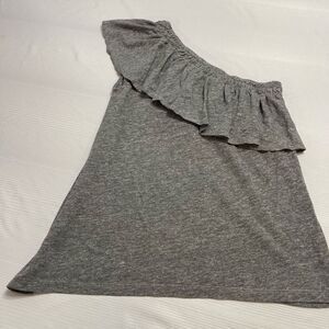 Sundry Grey Off Shoulder Ruffle Top Size 2 Medium New